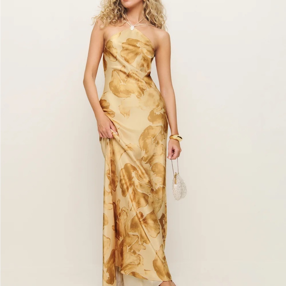 Reformation zinna dress Gold yellow